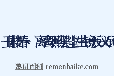 玉楼春·离鸾照罢尘生镜反义词是什么意思的图片